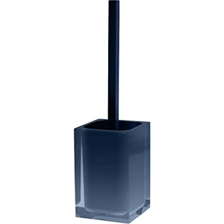 GEDY | Auckland WC-Bürste aus transparentem Harz, Farbe Petrolblau, Maße: 37,5 x 9,8 x 9,8 cm und Gewicht 0,86 kg