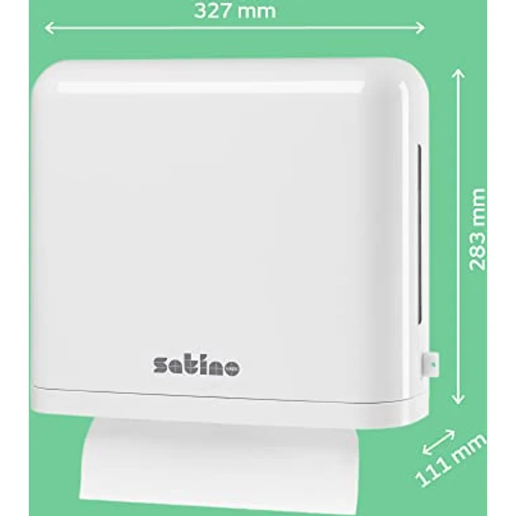 Satino Handtuchspender PT2, für Z-Falz und W-Falz Papiertücher, platzsparend, Made in Germany, einfache Einzeltuchentnahme – Bild 2