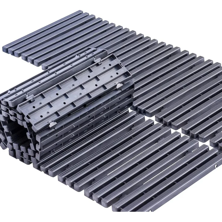 UPP Beetbegrenzung Rollweg Gartenplatten & Rasengitter, 3 m ausrollbarer Gartenweg, stabil und wetterfest, inkl. 18 Platten