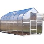 Klasika Gewächshaus KLASIKA STANDART 10 (2,5 x 4 m) mit Fundament, 4 mm Polycarbonat und automatischen Dachluken, grau