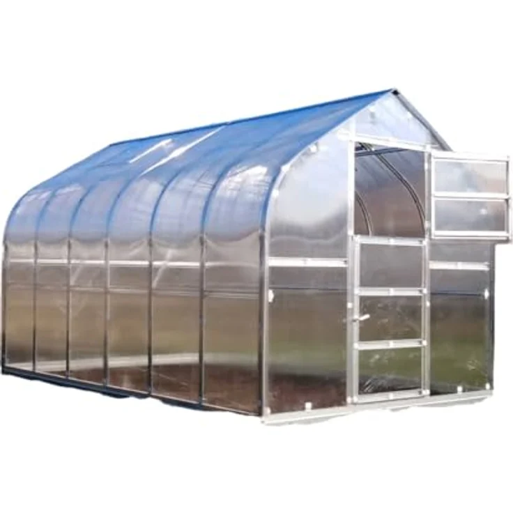 Klasika Gewächshaus KLASIKA STANDART 10 (2,5 x 4 m) mit Fundament, 4 mm Polycarbonat und automatischen Dachluken, grau – Bild 1