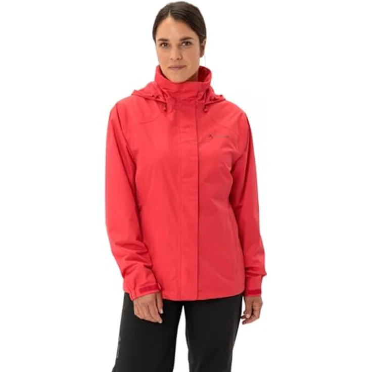 Vaude Escape Bike Light Jacket, wasserdichte Damen Velojacke mit Kapuze, atmungsaktiv, rot, Größe 38 – Bild 3