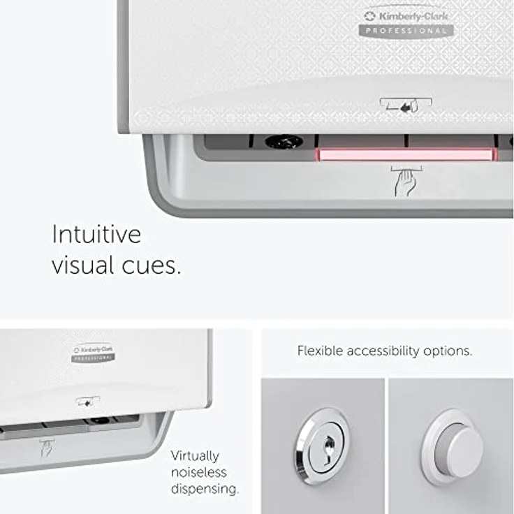 Kimberly-Clark Professional ICON-Rollenhandtuchspender (53940), automatischer, berührungsfreier Spender mit weißem Gehäuse und Mosaikdesign, geräuscharm – Bild 3