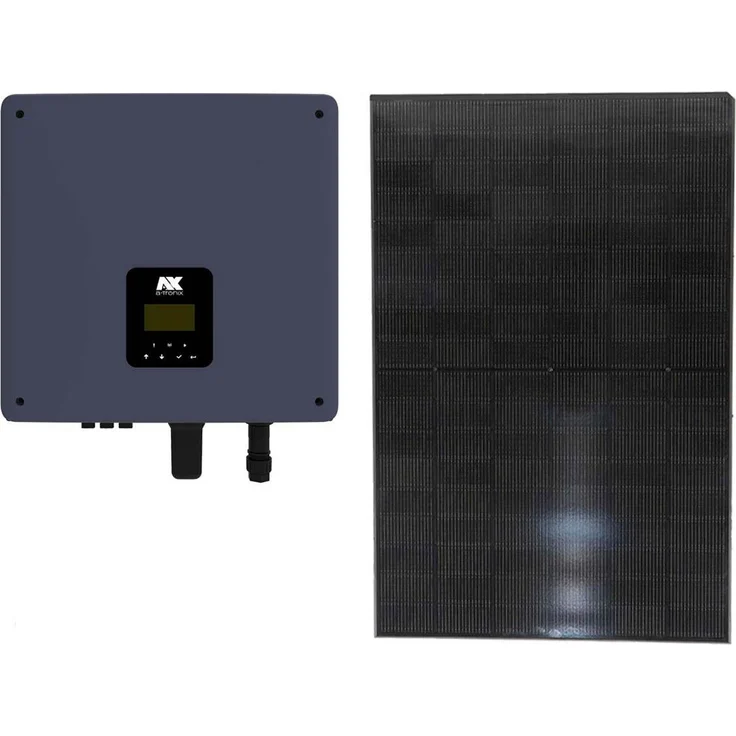  a-TroniX 3kWp PV-Komplettanlage mit Glas-Glas Modulen ohne Speicher, enthält 3,0kW 1-ph Hybrid-Wechselrichter, 7x 440W Sunpro TopCon Full Black Glas-Glas Solarmodule und das passende Smartmeter – Bild 1