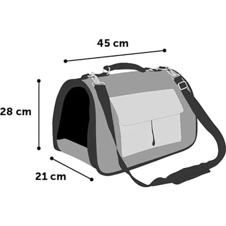 Flamingo Tragetasche Amy 45x21x28CM, Hunde-Transportbox aus Textil mit Polyesterfaserfüllung – Bild 5