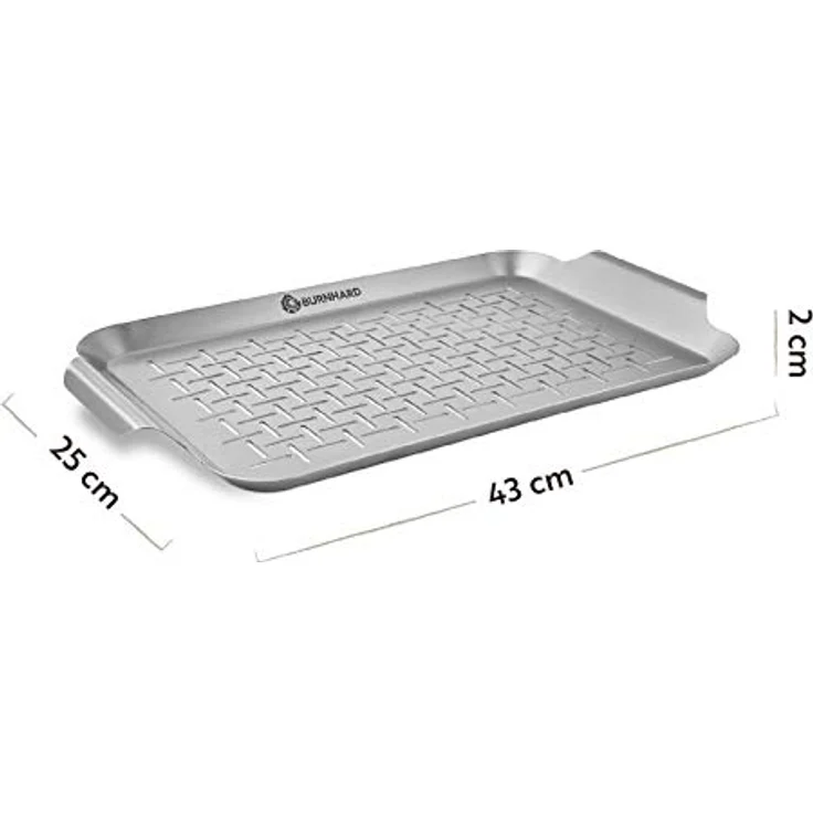 Burnhard Edelstahl Grillschale groß 42,5 x 25 x 2 cm – Bild 5
