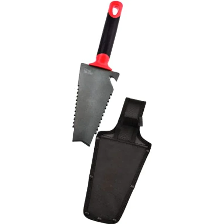 Root Slayer® Blumenkelle Radius Handschaufel, V Klinge mit Zähnen zum Wurzelschneiden, multifunktional aus Kohlenstoffstahl, mit Nylonholster, 32,5 cm – Bild 5