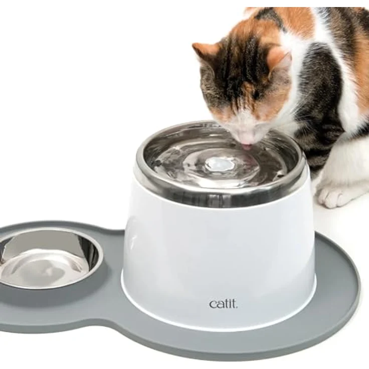 Catit Napfunterlage Silikonmatte Erdnuss grau, weiche Unterlegmatte mit Rand, schnurrhaarfreundlich und integrierter Schlaufe, 46 x 29 cm – Bild 4