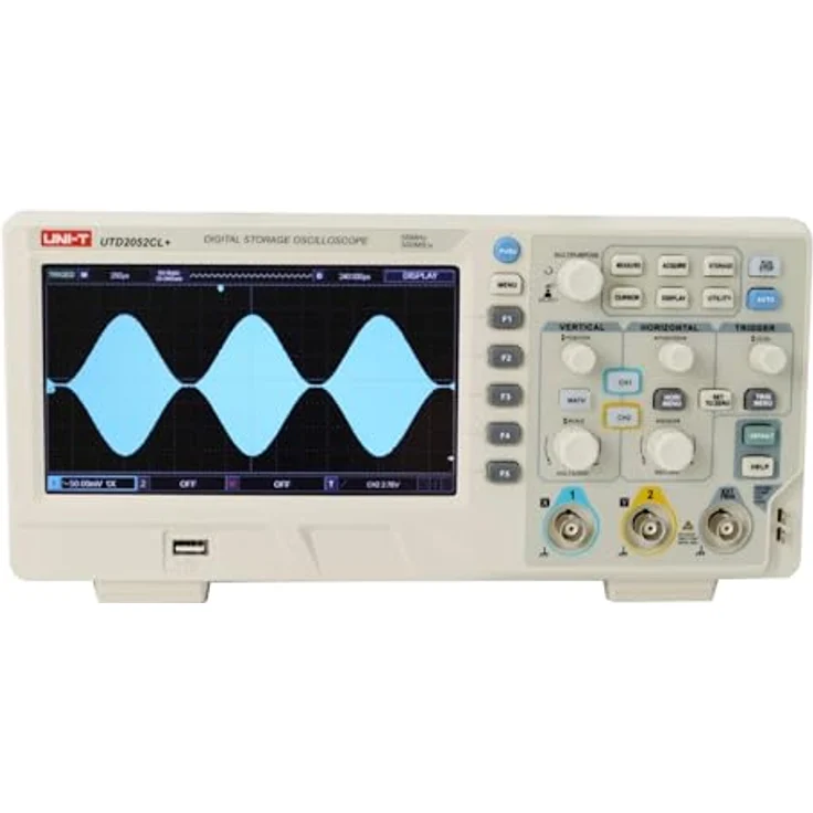 UNI-T UTD2052CL+ Economy Digital Oszilloskop 50 MHz bis 100 MHz Bandbreite, 5000 Wfms/s, blau – Bild 2