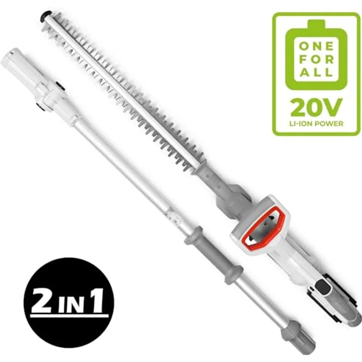 IKRA Akku Teleskop Heckenschere ICPH 2050, 20V, 50 cm Schnittlänge, teleskopierbar 105–210 cm, inkl. 2 Akkus & Schnelllader – Bild 2