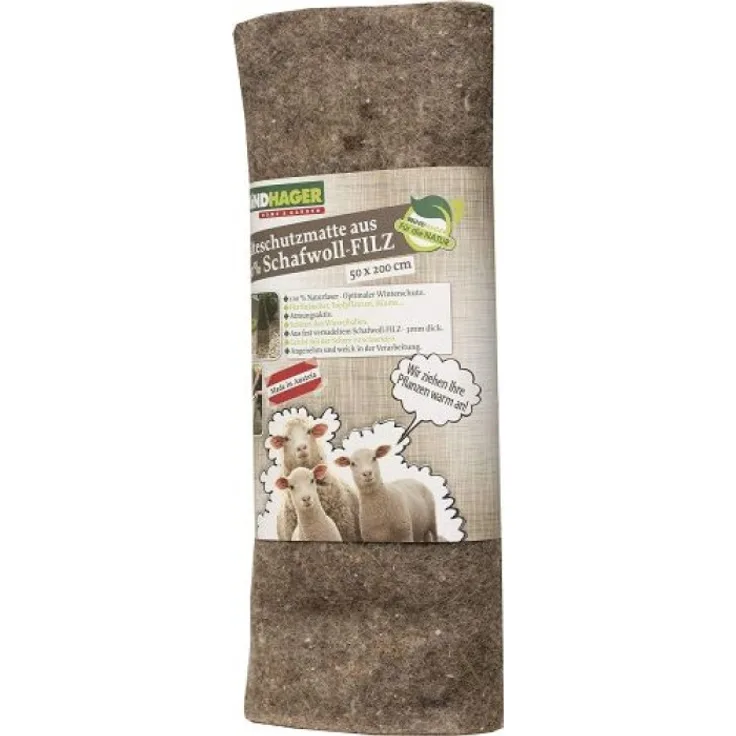 Windhager Schafwoll-Filzmatte, Kälteschutzmatte Filzabdeckung, Frostschutz für Pflanzen 06038