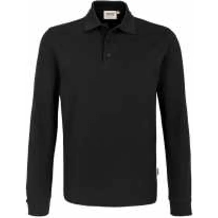 HAKRO Langarm Poloshirt Performance Herren #815 Gr. M schwarz