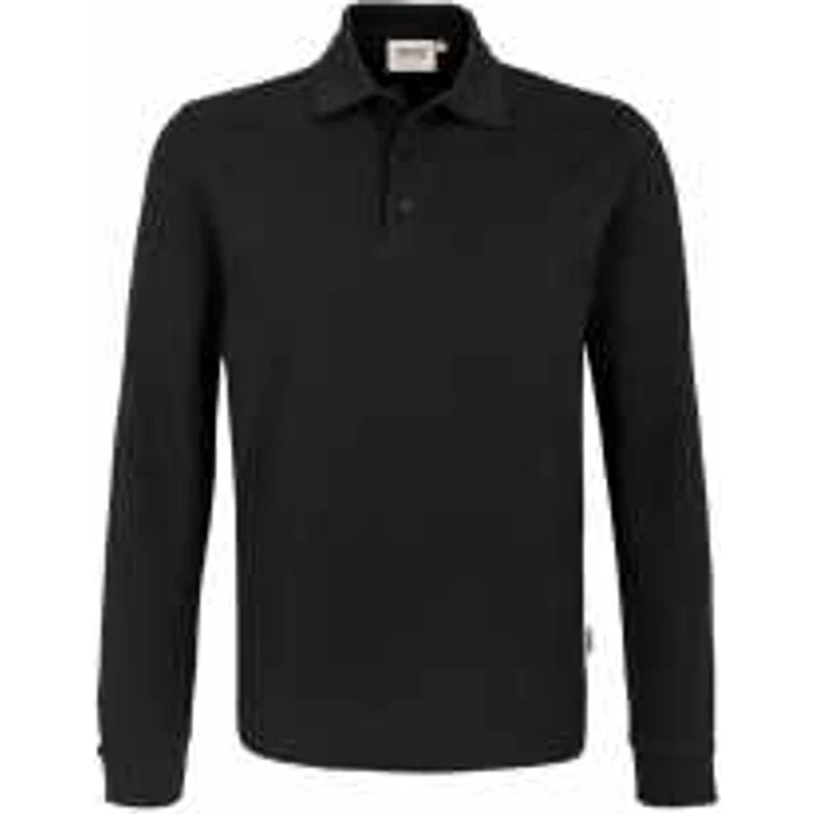 HAKRO Langarm Poloshirt Performance Herren #815 Gr. M schwarz