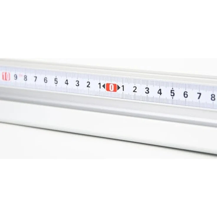 SCHMIDT systemprofile Längenanschlag D 2m, Aluminium-Profil mit Maßband Mitte 1m-1m, eloxierte Oberfläche, 2x Ablängklappe – Bild 5