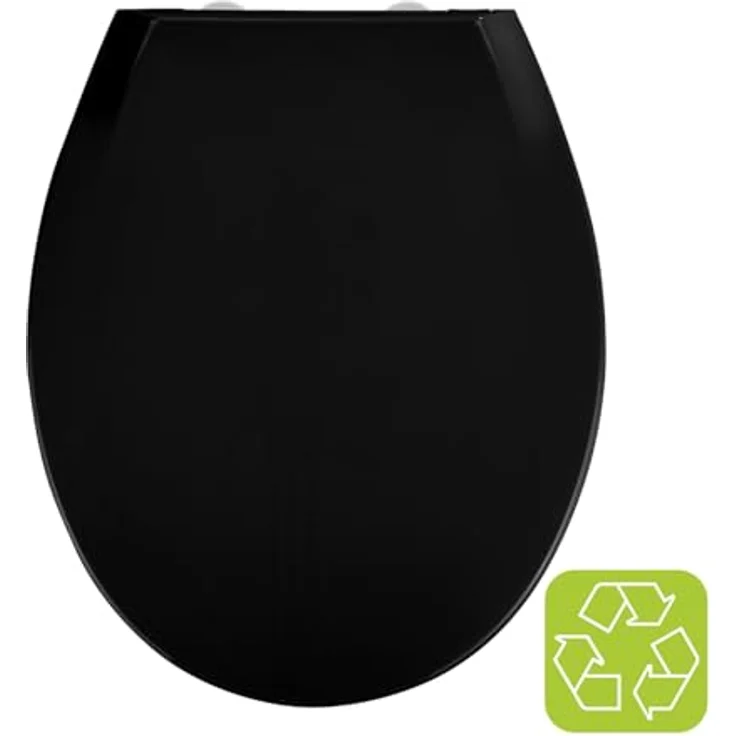 Wenko WC-Sitz Kos Easy Close, Thermoplast, schwarz, mit 1-Knopf Fix-Clip und Absenkautomatik – Bild 4