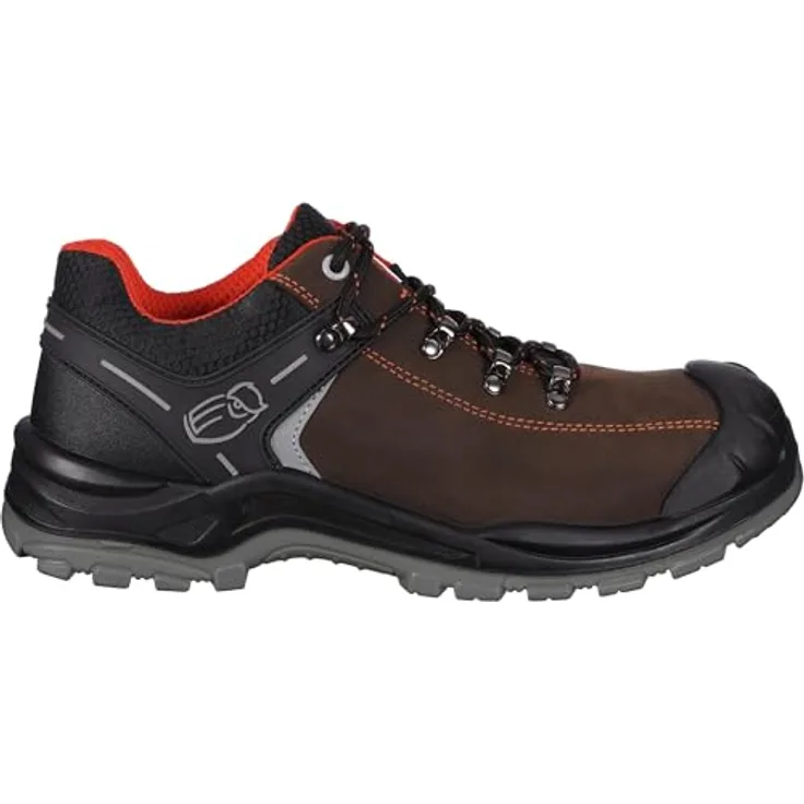 LEIBWÄCHTER L3310 Parma Halbschuh S3, braunes Crazy-Horse-Leder, Fiberglas-Zehenschutzkappe, atmungsaktives Mesh-Innenfutter, rutschhemmende PU-Laufsohle