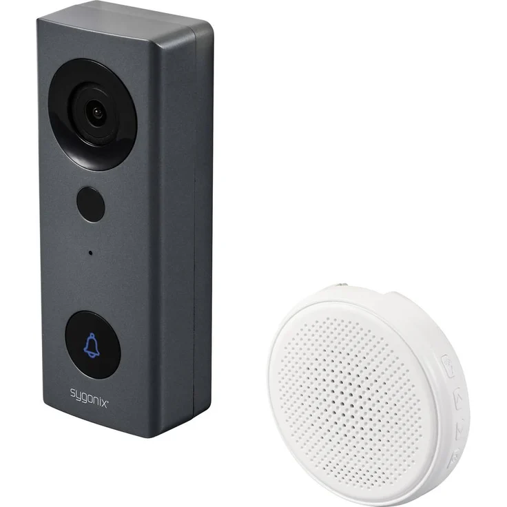 Sygonix IP-Video-Türsprechanlage WLAN, Funk mit HD Auflösung, Grau/Weiß, bidirektionaler Audioübertragung und Nachtsichtfunktion
