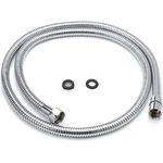 H&S Edelstahl Duschschlauch mit 2 Unterlegscheiben - 1,25m mit 1/2 Zoll Anschluss - Universal Brauseschlauch mit Chrom-Finish - Knickschutz Schlauch für Dusche & Badewanne