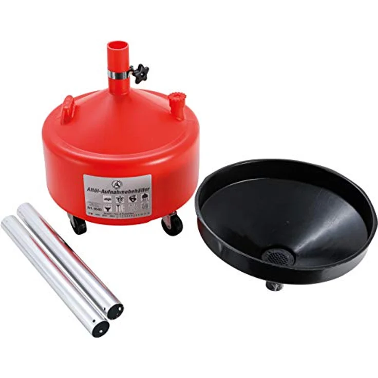 BGS Diy 8640, Höhenverstellbarer Altöl-Aufnahmebehälter, 30 l, Kunststoff mit Stahl-Ablaufrohr – Bild 2