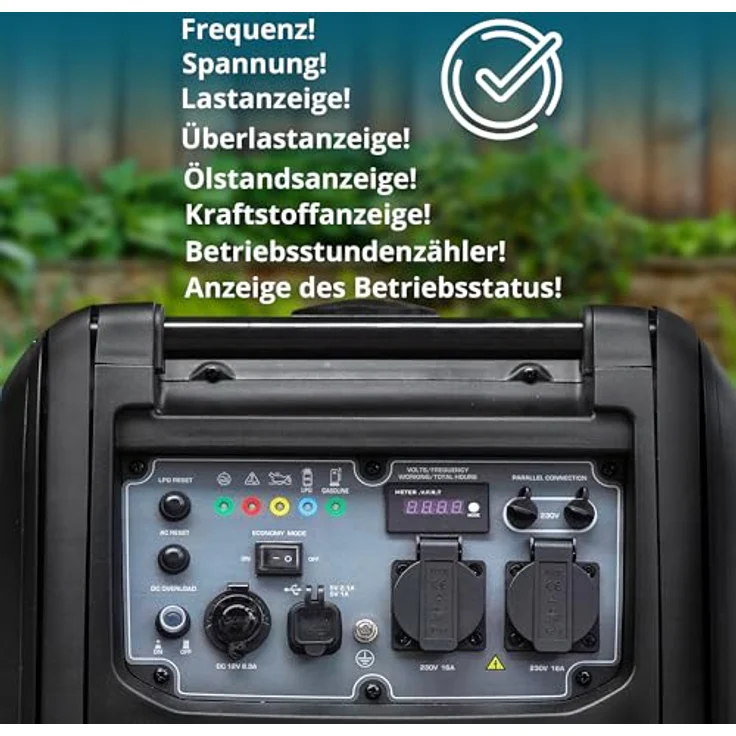 Könner&Söhnen KS 4000iEGS Gas Benzin Stromaggregat 4000 Watt, Notstrom - Blau – Bild 8