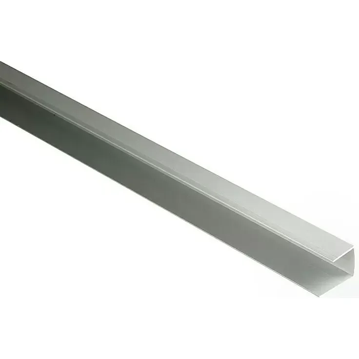 Kovalex U-Profil Aluminium für WPC-Terrassendielen, Silber, 2.500 x 24 mm, einfacher Montageabschluss