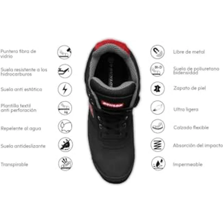 L+D FIRST ONE ADV-EVO LOW S3 Sicherheitshalbschuhe wasserabweisend, schwarz, Größe 43, mit Kunststoffkappe und Durchtrittschutz – Bild 6