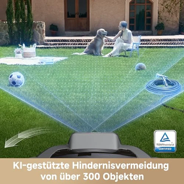 MOVA ViAX 250 Mähroboter, 250 m², UltraEyes™ KI-Dual-Vision, U-Bahnplanung, Hindernisvermeidung, App-Steuerung, 50 min Akkulaufzeit – Bild 6