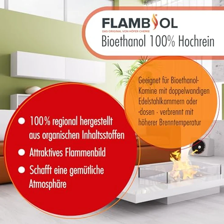 Höfer Chemie GmbH 2 x 10 Liter Bioethanol 100% in 10 L Kanistern – Bild 2