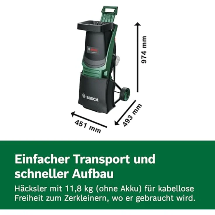 Bosch Home and Garden UniversalShredder Akku, Akku-Häcksler mit gehärteten Stahlmessern und OptiCut-Drehzahlsteuerung – Bild 6