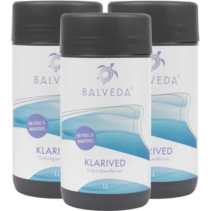 BALVEDA KLARIVED Trübungsentferner, pH-neutrales Mittel zur Langzeitbehandlung für kristallklares Wasser, 3x 1 L – Bild 1