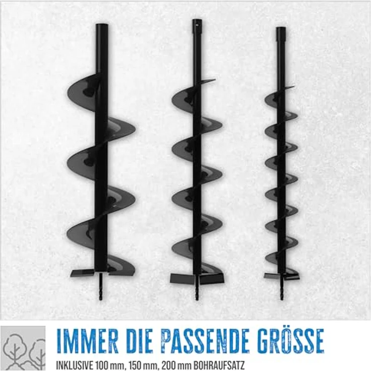 Güde Erdbohrer GE 2200, 2,2 kW Benzinmotor mit 3 Bohraufsätzen, blau-schwarz-silberfarben – Bild 4