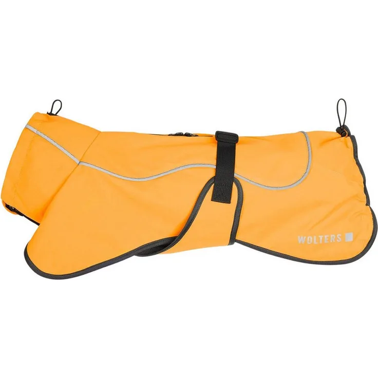 Wolters Hunderegenmantel Cape Drizzle, wasserdichte Ganzjahresjacke mit Polarfleece und reflektierenden Elementen, orange