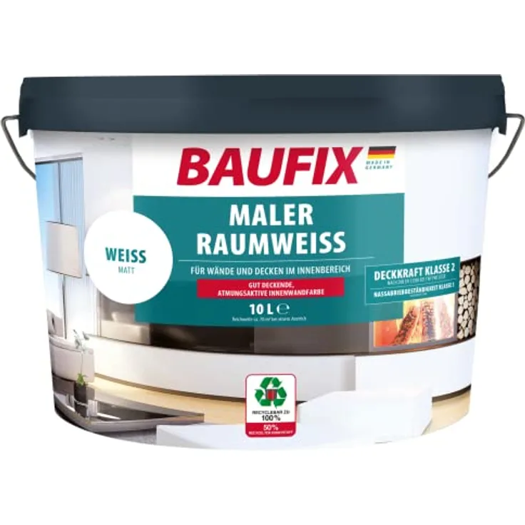 Baufix Maler-Raumweiß weiß, 10 l
