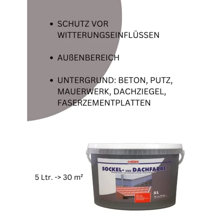 Wilckens - Wilckens 5l Sockel u. Dachfarbe anthrazit Sockelfarbe Außenfarbe Farbe Lack - grau – Bild 3