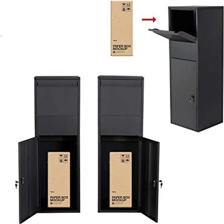 Paketbox Standbriefkasten weiß Paketannahme für Zuhause passend für Pakete der Größe S und L – Bild 6