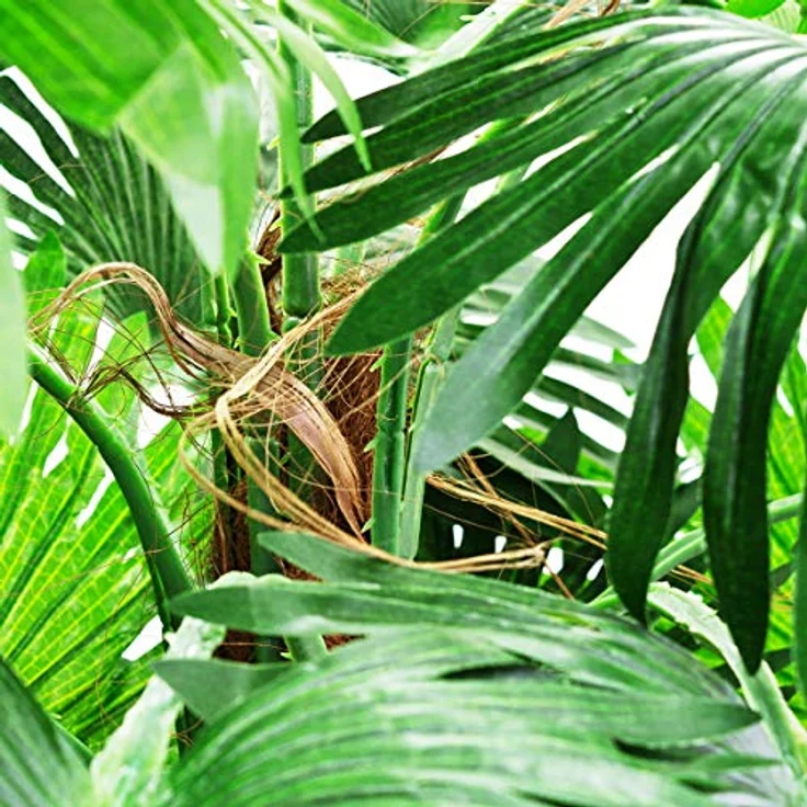 Künstliche Palme Pflanze Kunstpflanze Palmbaum Fächerpalme Deko Zimmerpflanze Kunstbaum künstlich im Kunststofftopf Plastikpflanze 180 cm Decovego – Bild 3