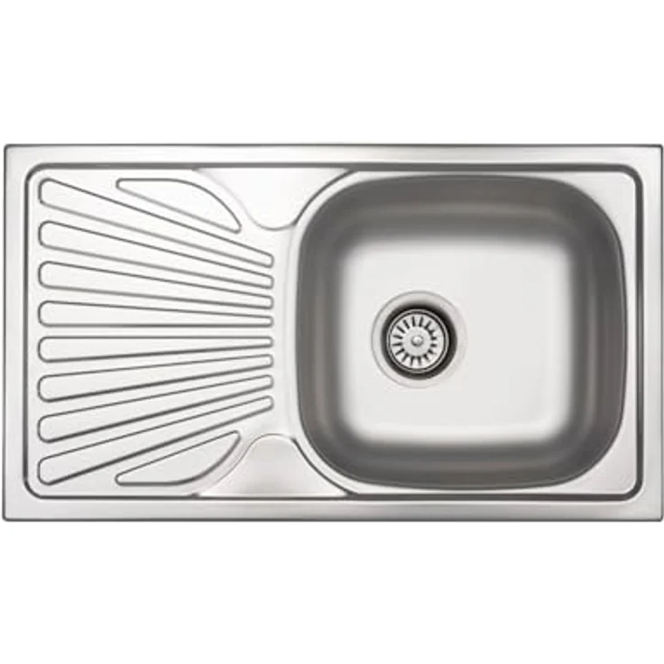 Quellmalz Einbauspüle Pisa D401, Edelstahlspüle mit reversibler Montage, 760 x 435 mm – Bild 3