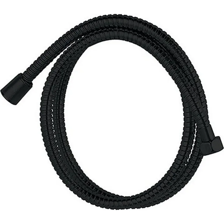 Feridras Brauseschlauch Hidra, Schwarzer Edelstahl Duschschlauch mit 150 cm Länge und G 1/2" Anschluss