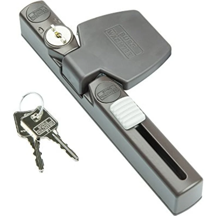 BURG-WÄCHTER Fenstersicherung, Einbruchschutz für Fenster und Balkontüren, Abschließbar, Innen, Griffseite, WinSafe WS 33 F1 GL BR, braun – Bild 1