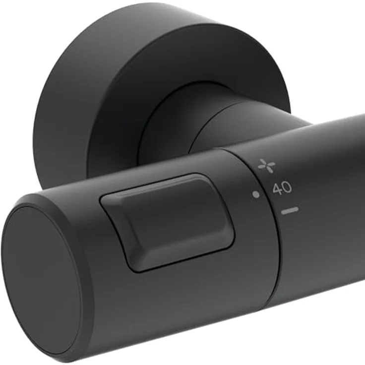 Ideal Standard Ceratherm T25 Duschsystem, Wassersparende Regenbrause mit 1-Funktionshandbrause und Verbrühschutz (CoolBody), Höhenverstellbar, Schwarz Matt – Bild 3