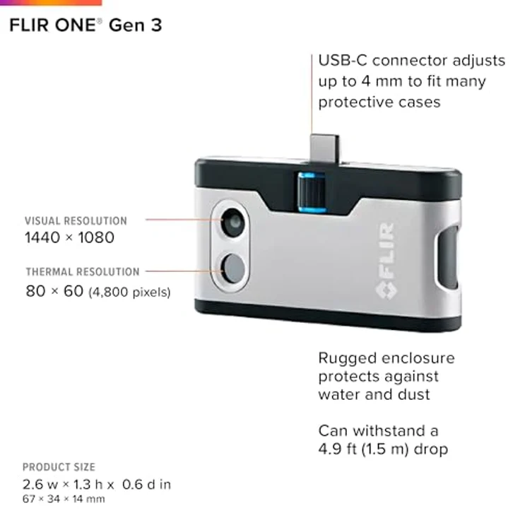 FLIR One Gen 3 - USB-C Wärmebildkamera -20 bis +120°C 80 x 60 Pixel – Bild 3