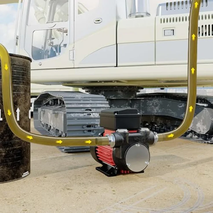 WilTec WilTec - Selbstansaugende Dieselpumpe 230V mit 60l-min, 2m Ansaughöhe, Dieselöl & Heizöl – Bild 3