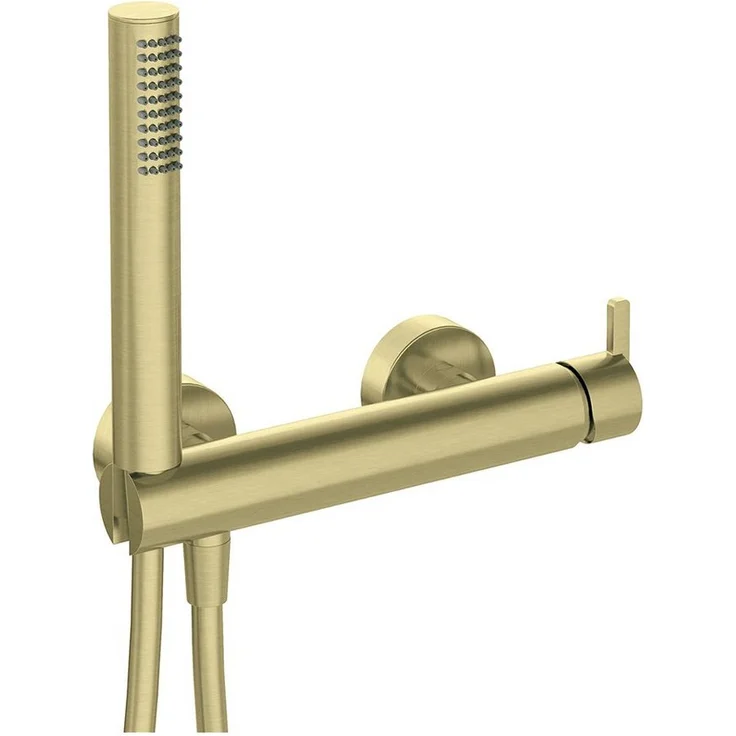 Lomadox Duscharmatur SILIA-30, Einhebelmischer mit Duschbrause, gold gebürstet, keramik Kartusche, Wandmontage