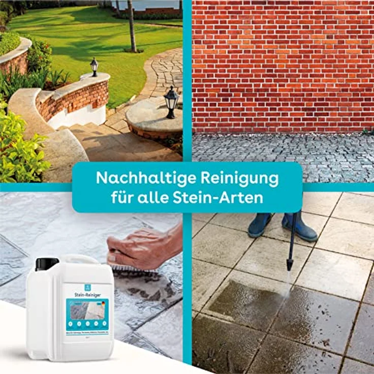 eco:fy Stein-Reiniger Naturstein-Reiniger für Sandstein, Klinker, Beton, 1-Liter, einfache Anwendung, selbsttätige Wirkung – Bild 3