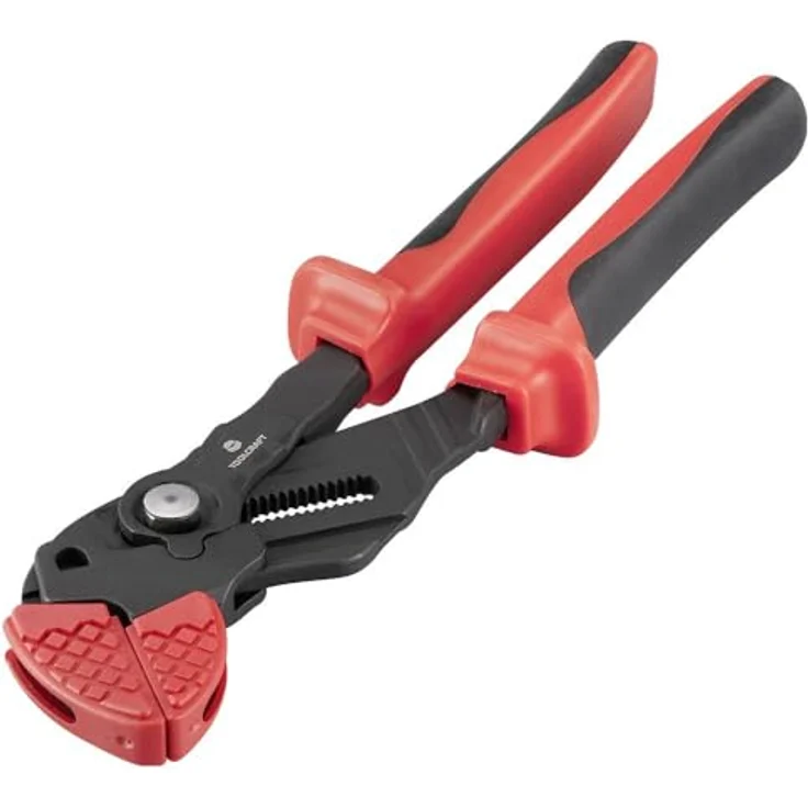 Toolcraft TO-9616518 Greifzange mit glatten Greifbacken Schlüsselweite (metrisch) 34.1 mm 180 mm, aus CR-V Stahl, rostfrei, mit rutschfestem PVC-Griff – Bild 4