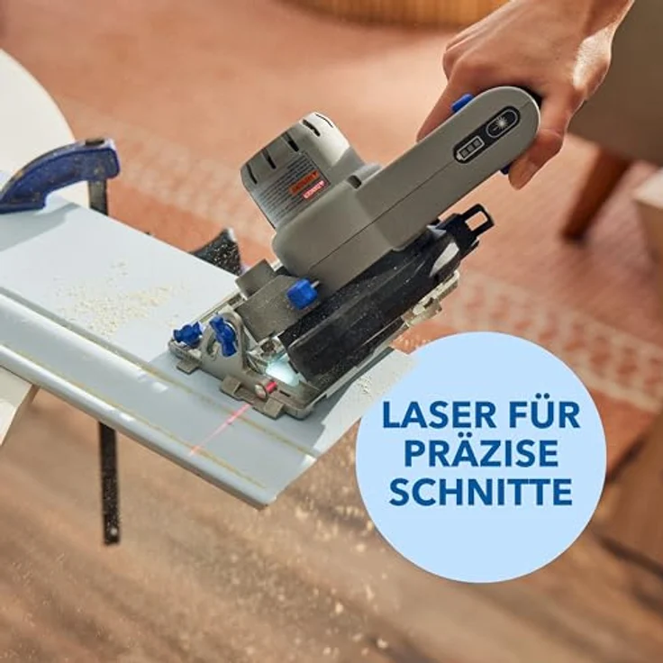DREMEL Mobile Sägestation CS12V, Gehrungssäge mit 12V Akku, integrierter Laserführung und Sägetisch-Koffer – Bild 6
