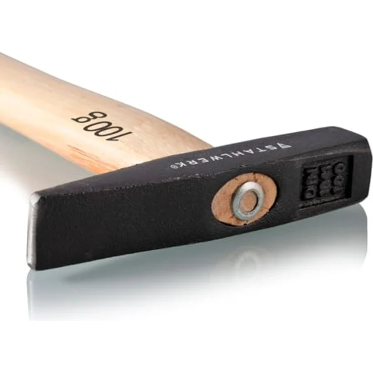 STAHLWERK 3 x Schlosserhammer 100g, geschmiedeter Stahlkopf, vibrationsdämpfender Hickory-Griff, ergonomisch und robust – Bild 4