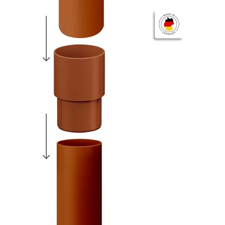 INEFA Fallrohrverbinder PVC DN 100, braun, Verbindungselement mit einfachem Stecksystem für zuverlässige Dachentwässerung – Bild 3