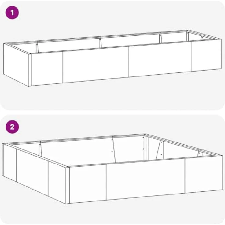 vidaXL Beetumrandung Stützmauer, 8-teilig, modulare Stahlkonstruktion, anthrazit, wetterbeständig, individuelle Anordnung 300 x 100 x 30 cm – Bild 3