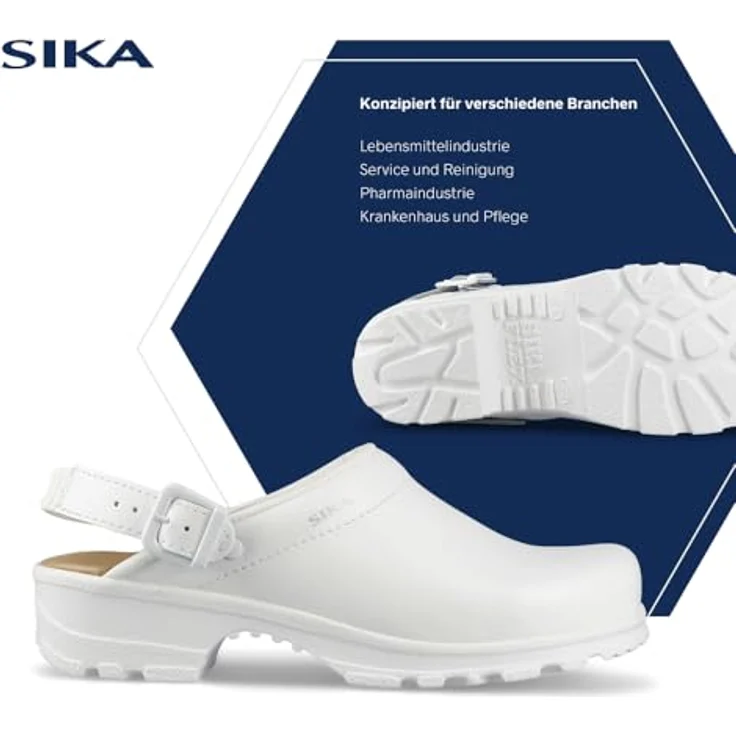 Sika Arbeitsschuh Flex LBS, offener Clog mit Fersenriemen, weiß, Größe 41, komfortables LBS-Fußbett und gute Stoßabsorbierung – Bild 4